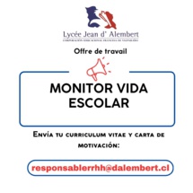 LJDA recrute Monitor Vida Escolar (reemplazo)