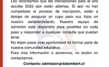 Inscripciones año escolar 2025